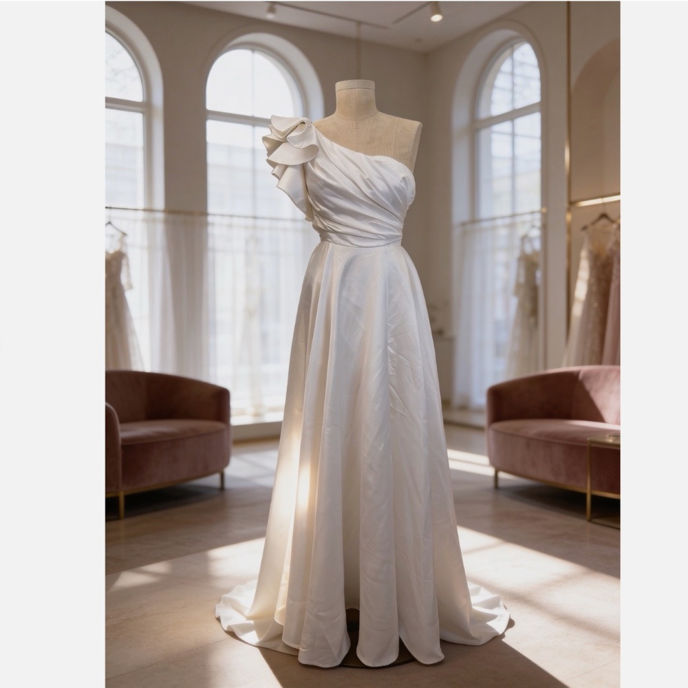 Shein Belle Asymmetrical Wedding Dress - Size Small